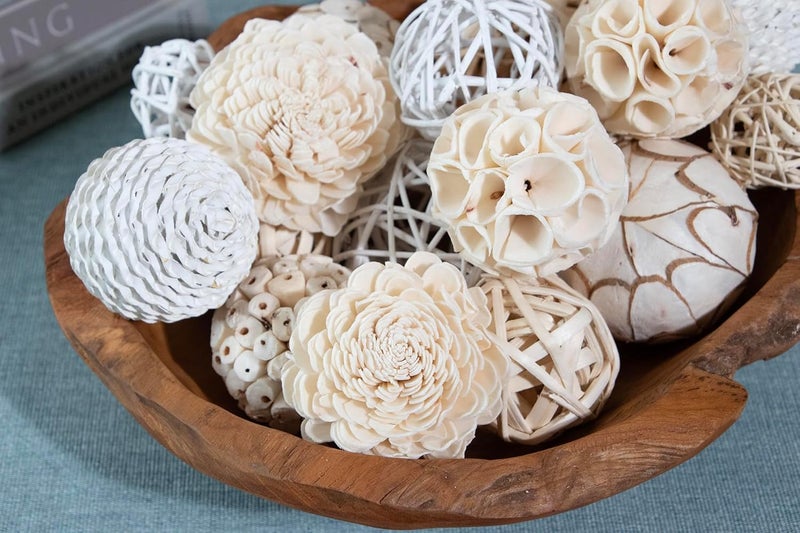 ANDALUCA Decorative Balls Bag Bowl Filler Home Decor (White) - Image 4